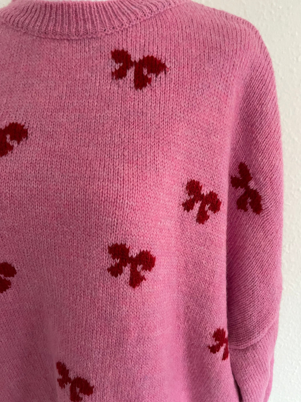 Pullover Schleifchen Pink/Rot