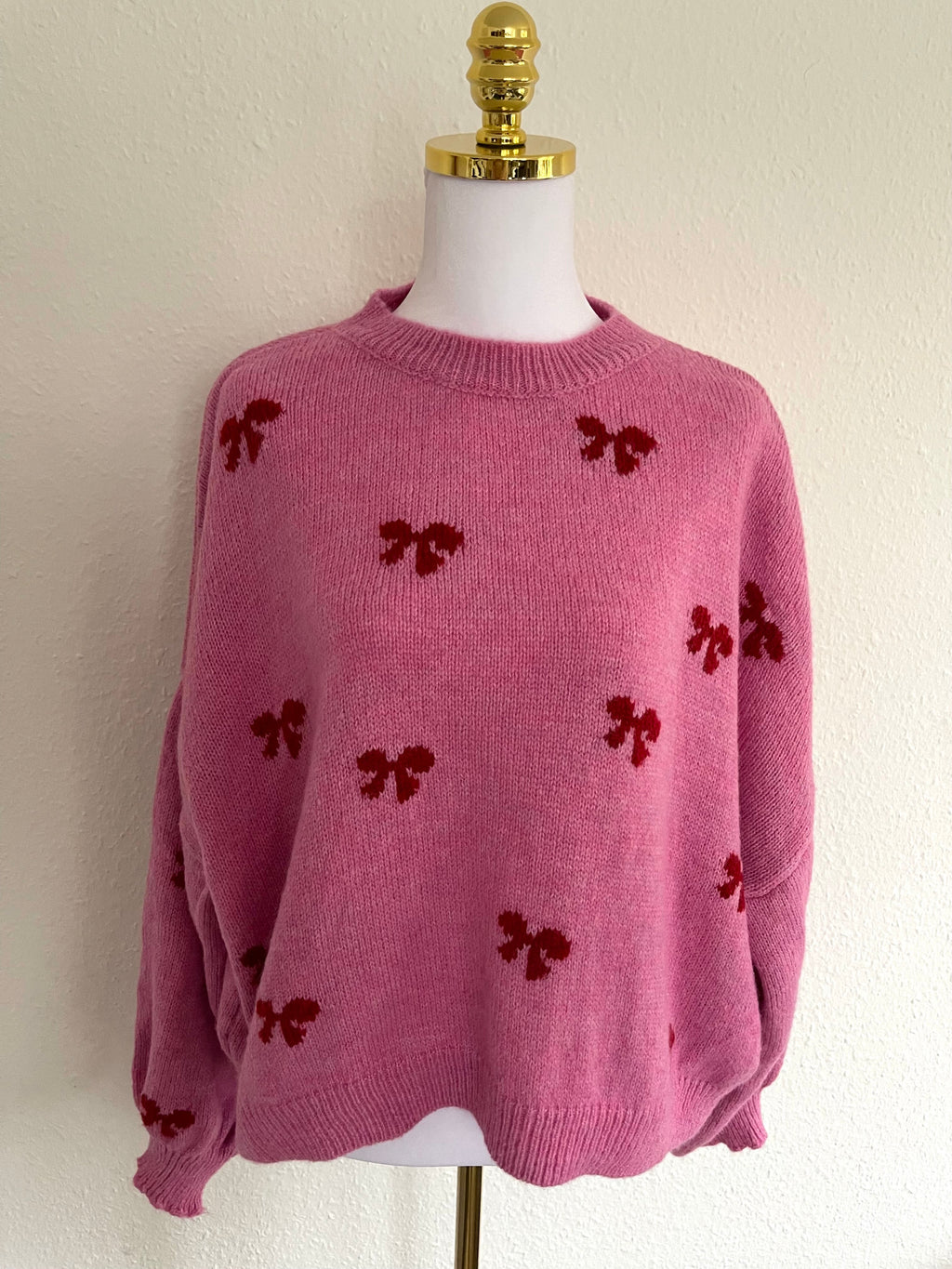 Pullover Schleifchen Pink/Rot