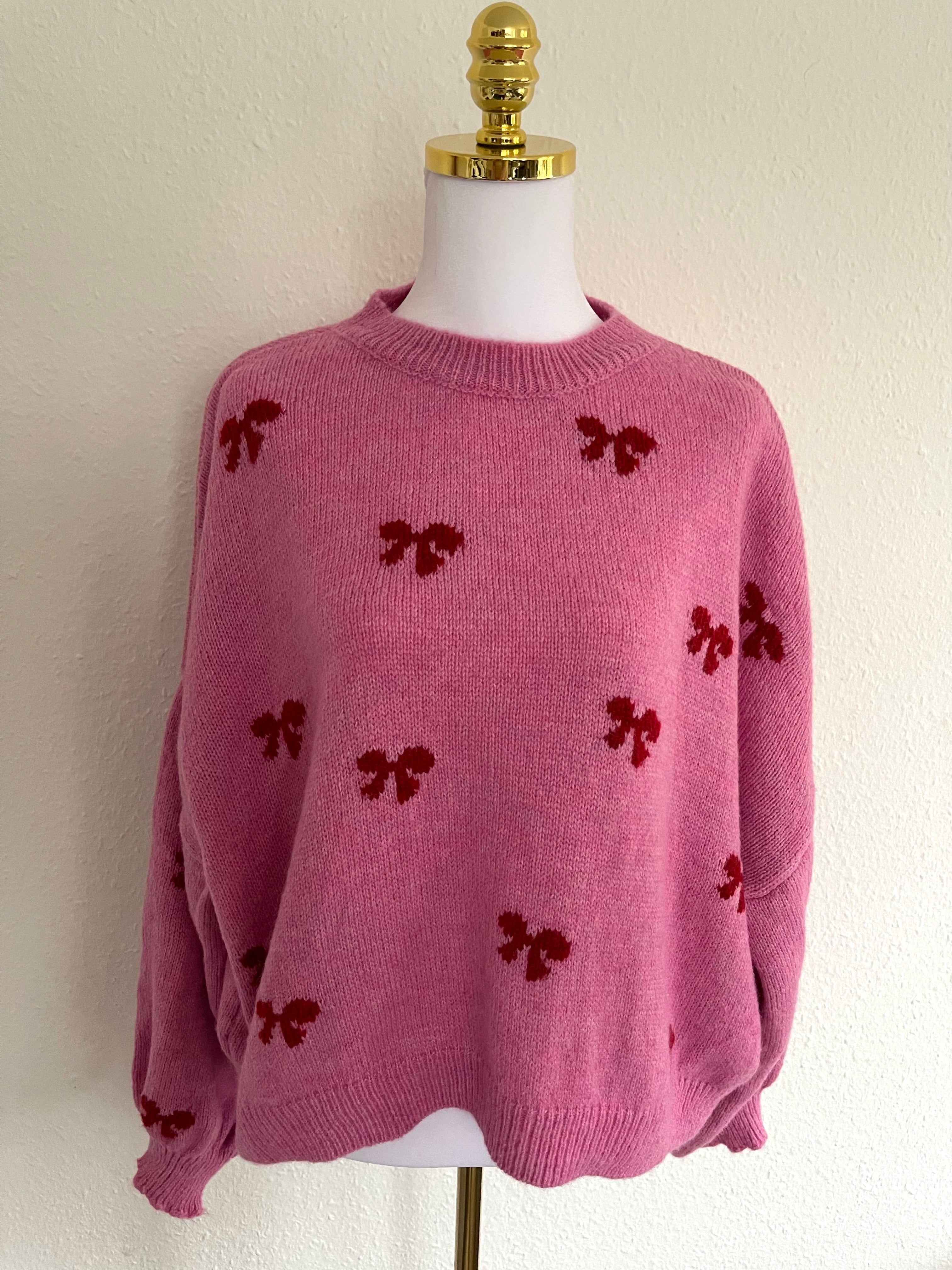 Pullover Schleifchen Pink/Rot