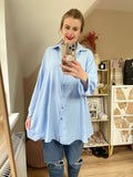 Long Bluse Basic Hellblau