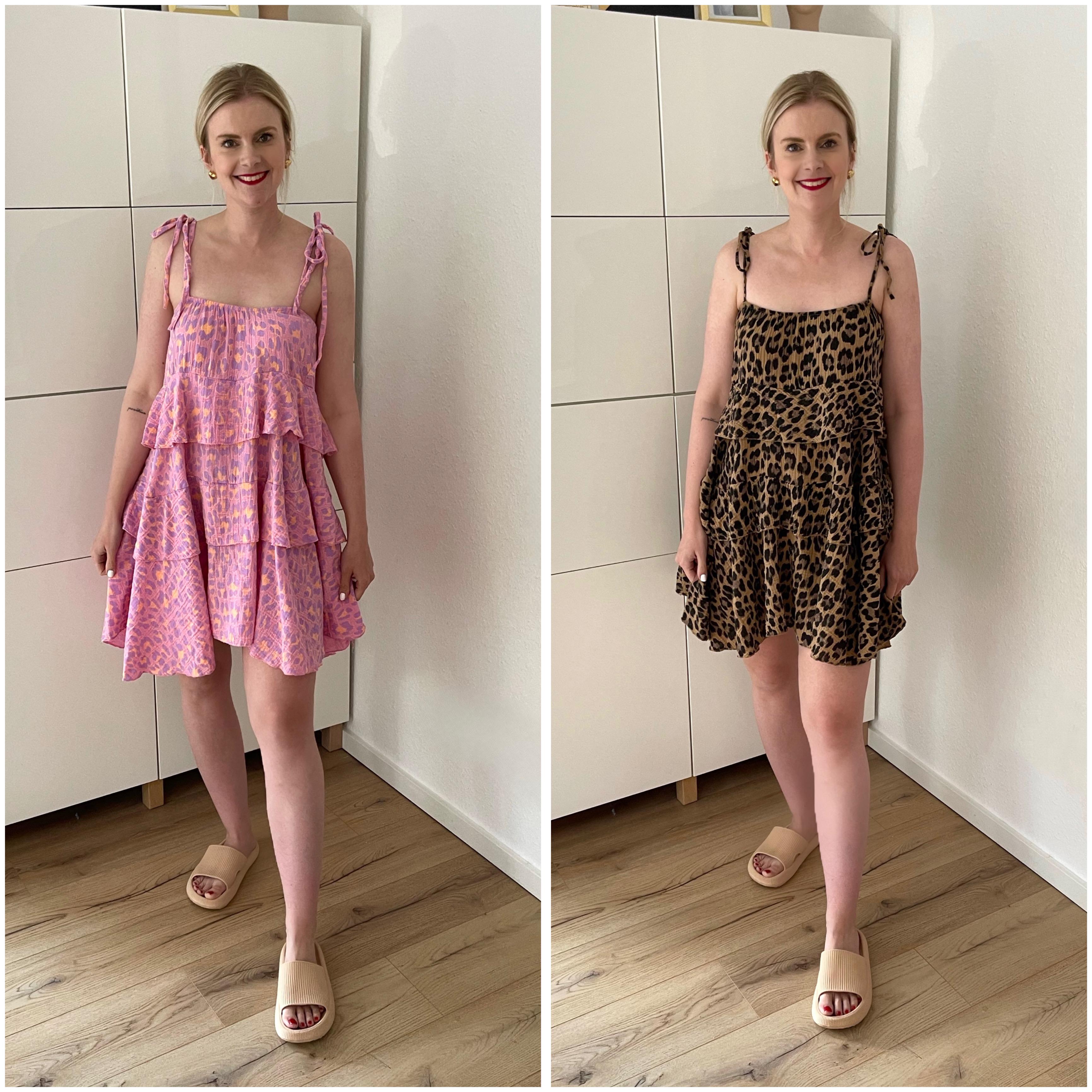 Musselin Kleid Leo Ärmellos Lila