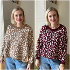 Pullover Leo Weinrot/Weiß