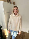 Cozy Rollkragen Pullover Creme