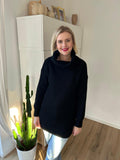 Rollkragen Strickpullover Schwarz