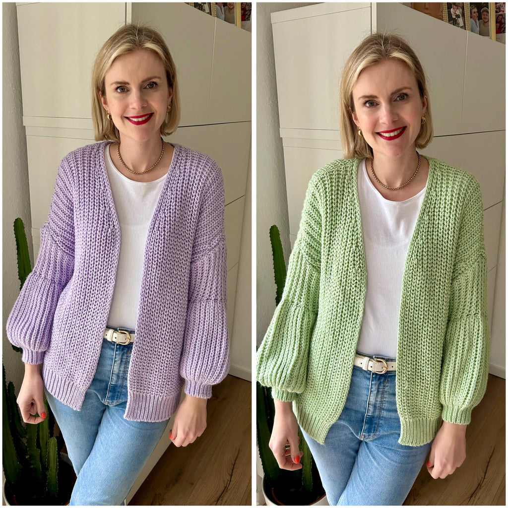 Strick Cardigan Midi Mint