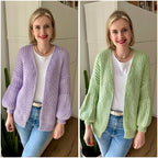 Strick Cardigan Midi Lila