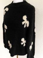 Pullover Schleifchen Schwarz/Weiß