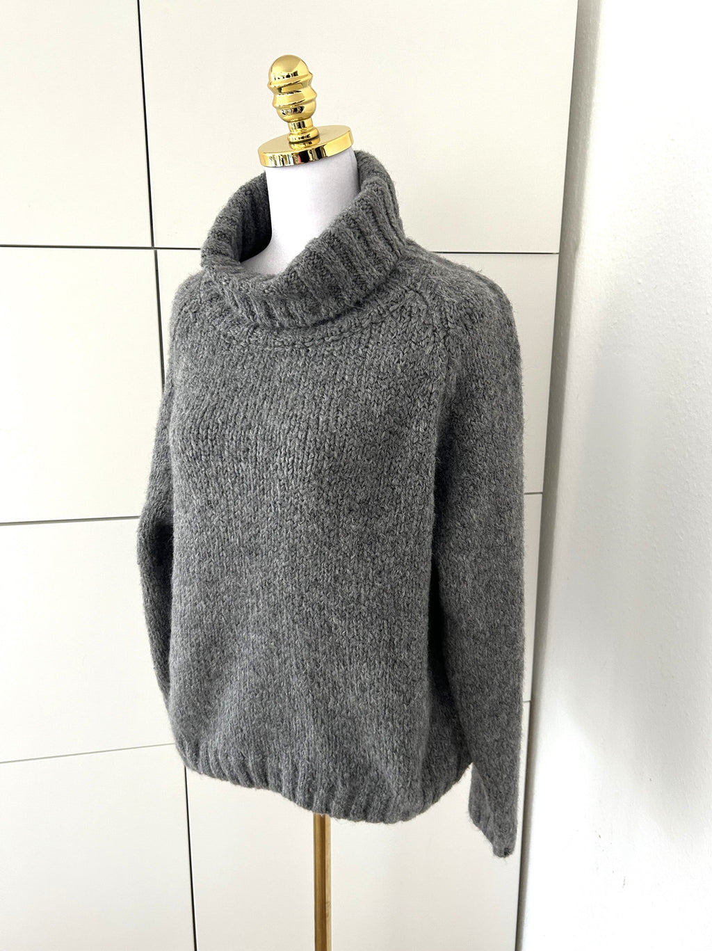 Cozy Rollkragen Pullover Grau