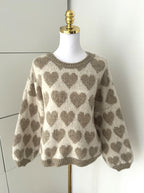 Pullover Herzchen Beige/Taupe