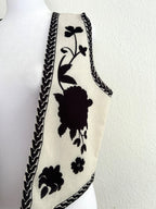 Cropped Weste Flower Schwarz