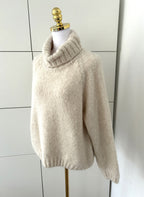 Cozy Rollkragen Pullover Creme