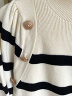 Pullover Streifen Creme/ Schwarz