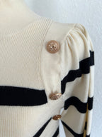 Pullover Streifen Creme/ Schwarz