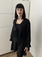 Schleifchen Bluse Schwarz