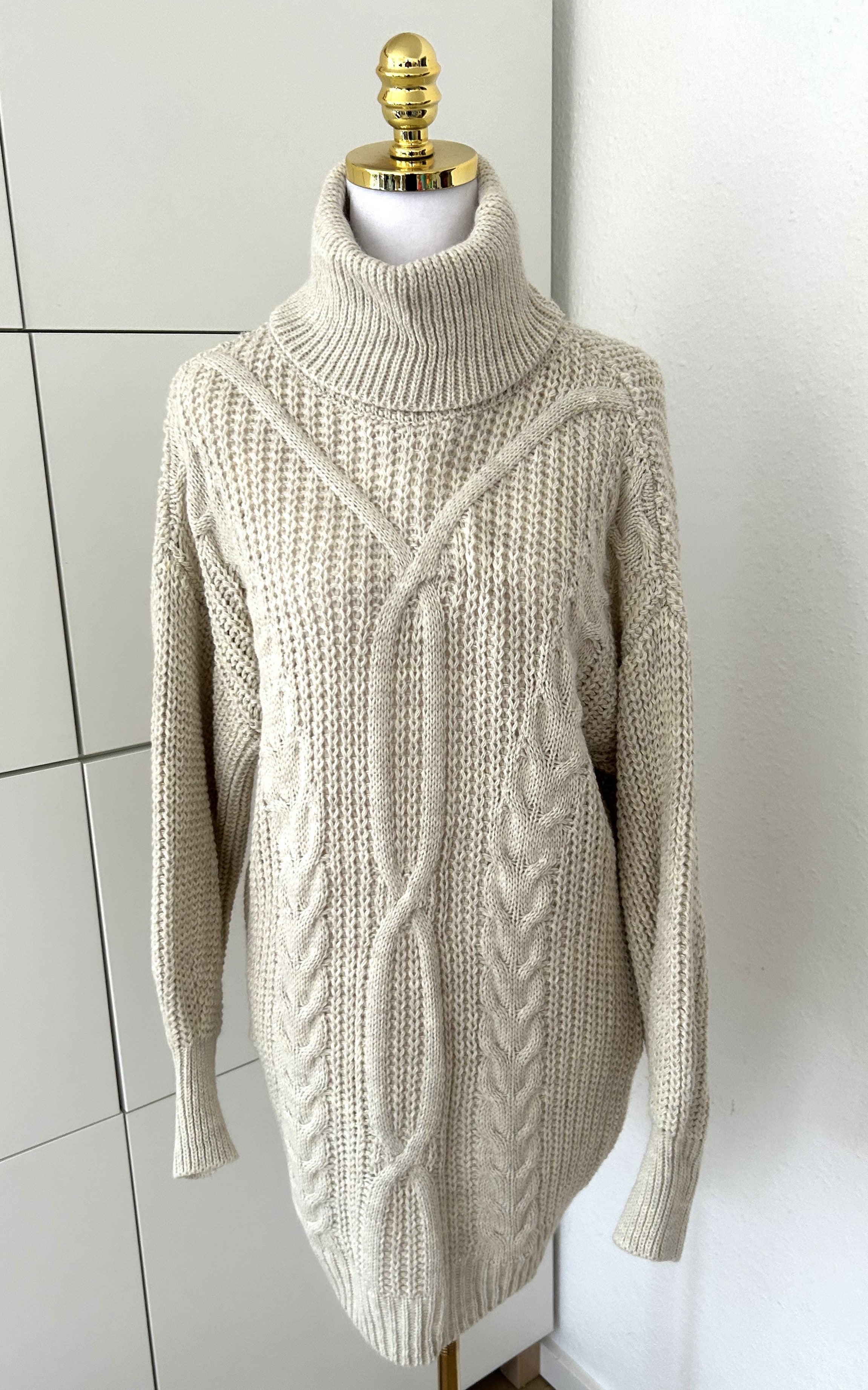 Strickpullover Zopf Creme