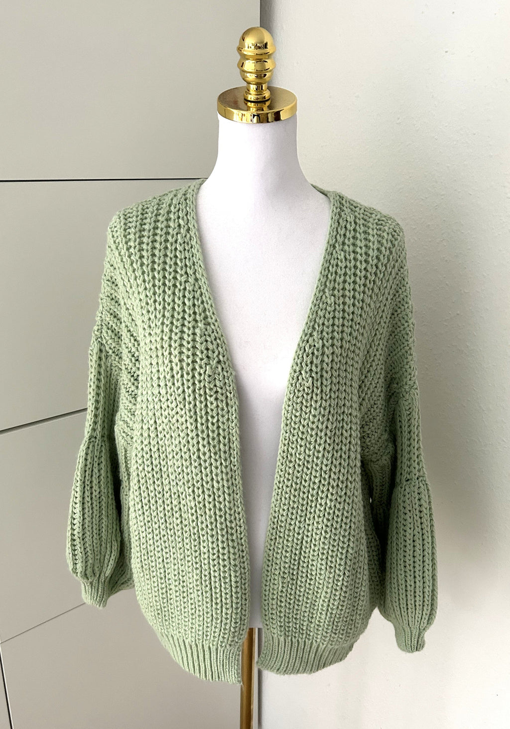 Strick Cardigan Midi Mint