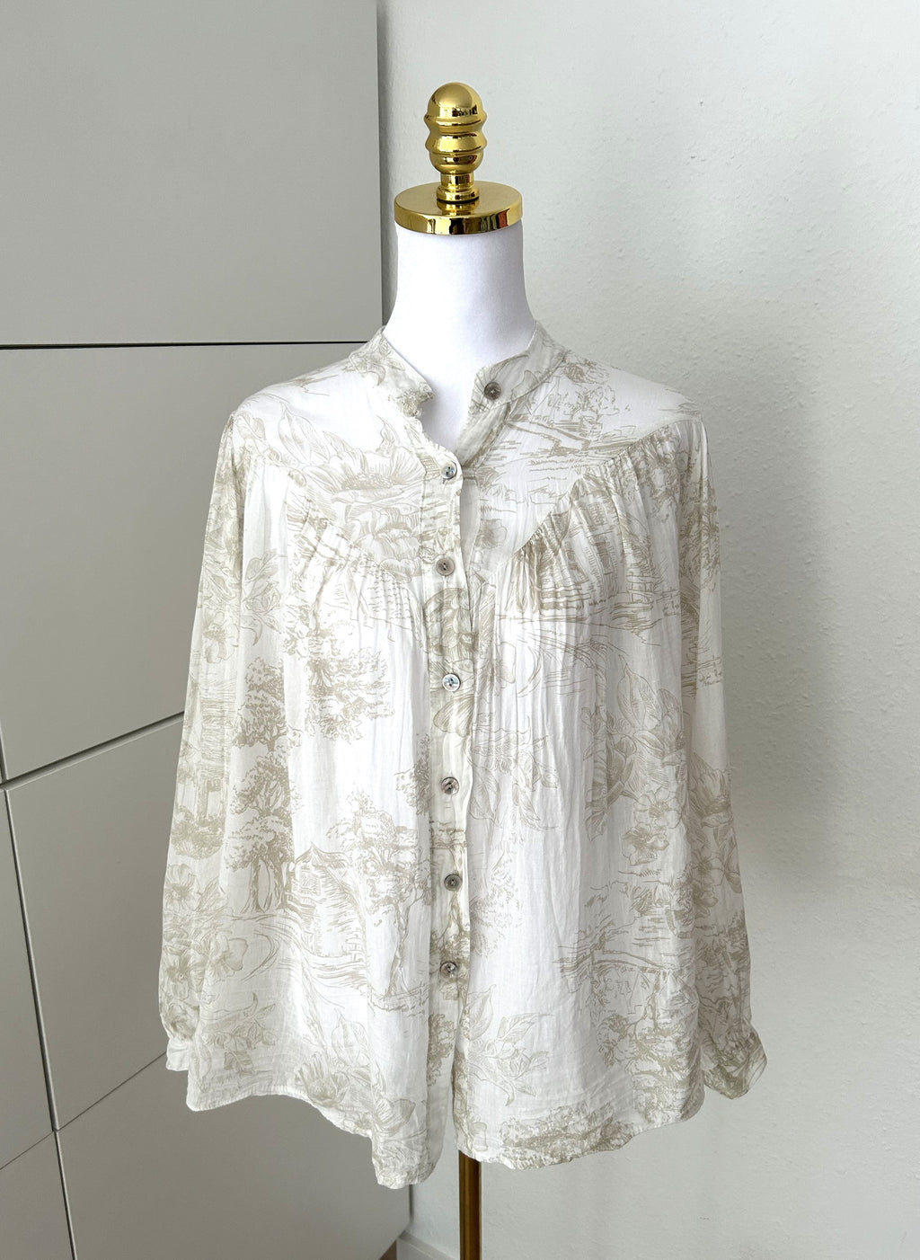 Leichte Baumwoll Bluse Country Beige