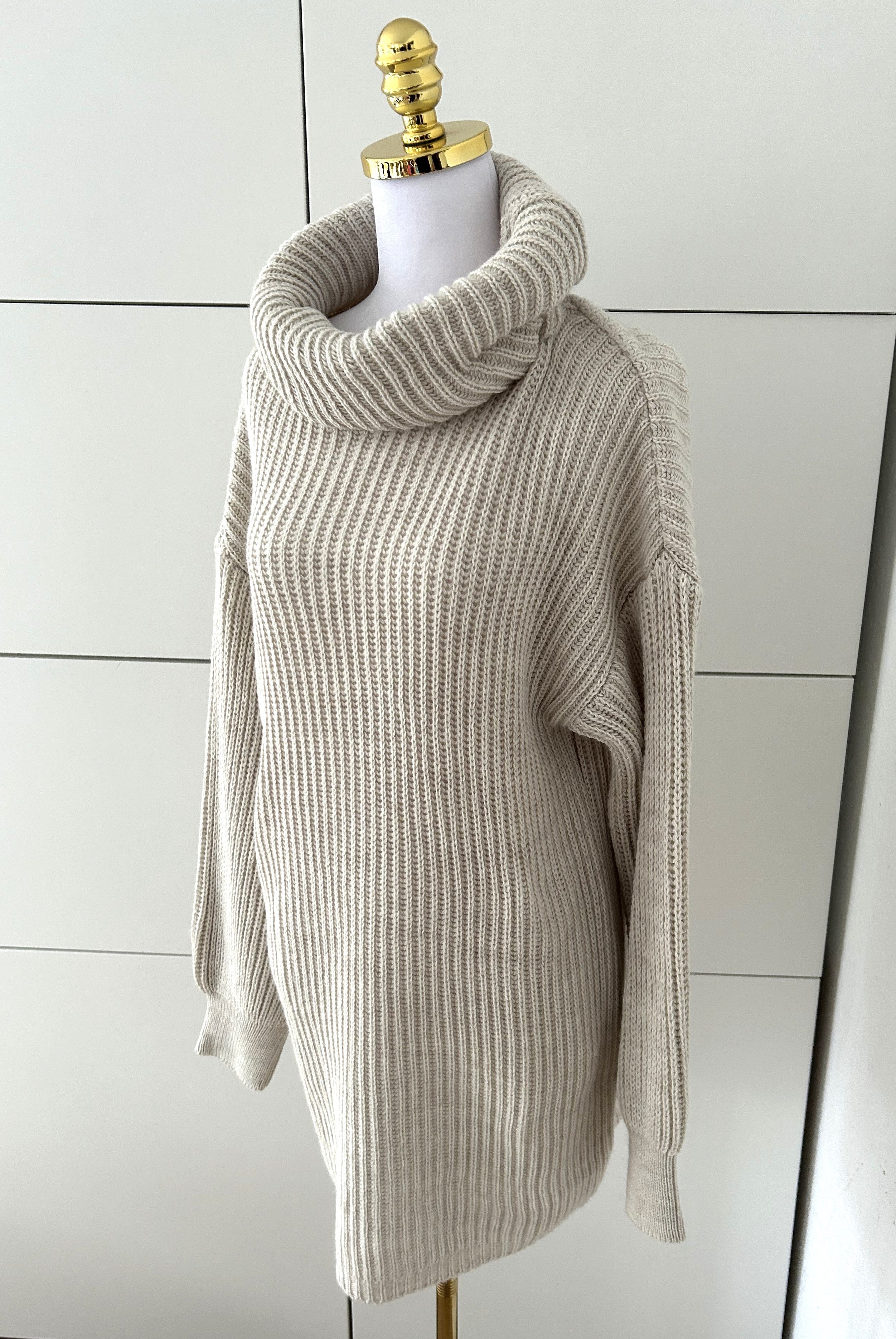 Rollkragen Strickpullover Creme