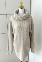 Rollkragen Strickpullover Creme