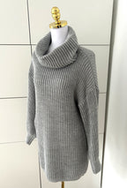 Rollkragen Strickpullover Grau