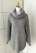 Rollkragen Strickpullover Grau