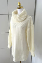 Rollkragen Strickpullover Weiß